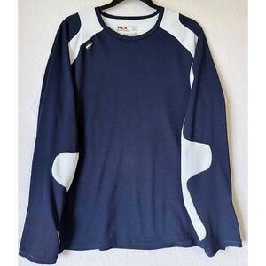RLX Ralph Lauren Performance Shirt Men XL   Blue Long Sleeve Dri Vent Crew Neck